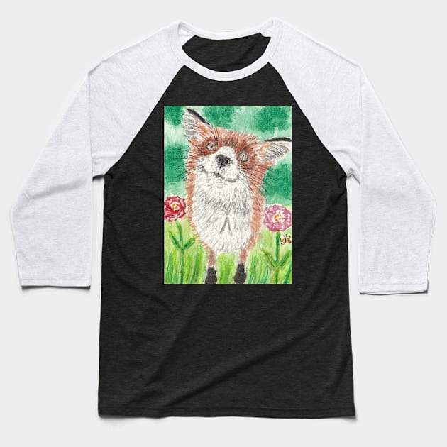 Cute fox nature Baseball T-Shirt by SamsArtworks